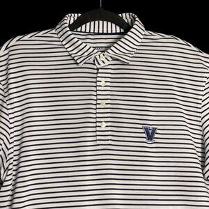 Johnnie-O Villanova Wildcats White Blue Casual Polo Golf Shirt Mens Size Large